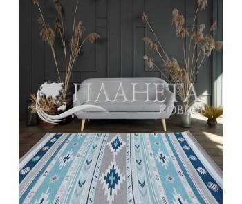 Синтетичний килим ALMINA 127574 01-grey/turkuaz - Висока якість за найкращою ціною в Україні